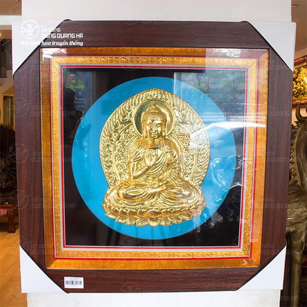 Tranh Phật Tổ Như Lai mạ vàng 24k khổ vuông khung gỗ
