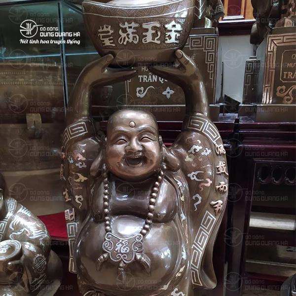 Tượng Phật Di Lặc Kim Ngọc Mãn Đường bằng đồng khảm tam khí