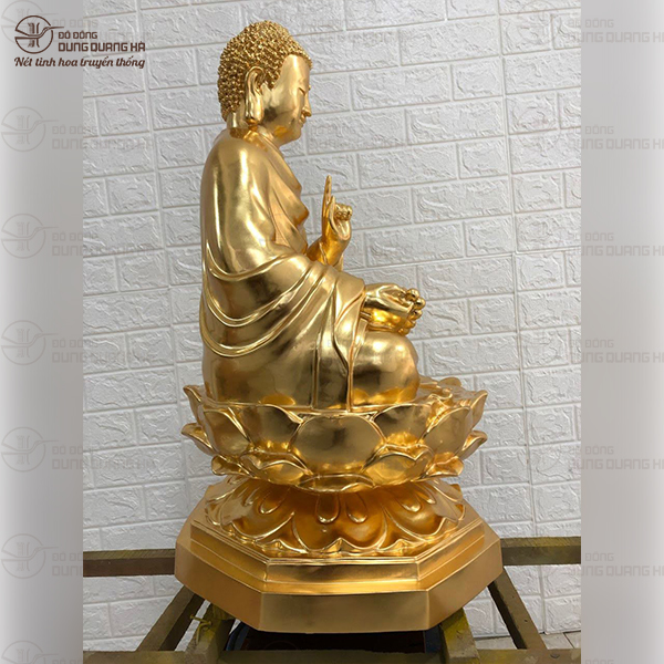 Tượng Đức Phật Thích Ca Mâu Ni giáo hóa bằng đồng thếp vàng